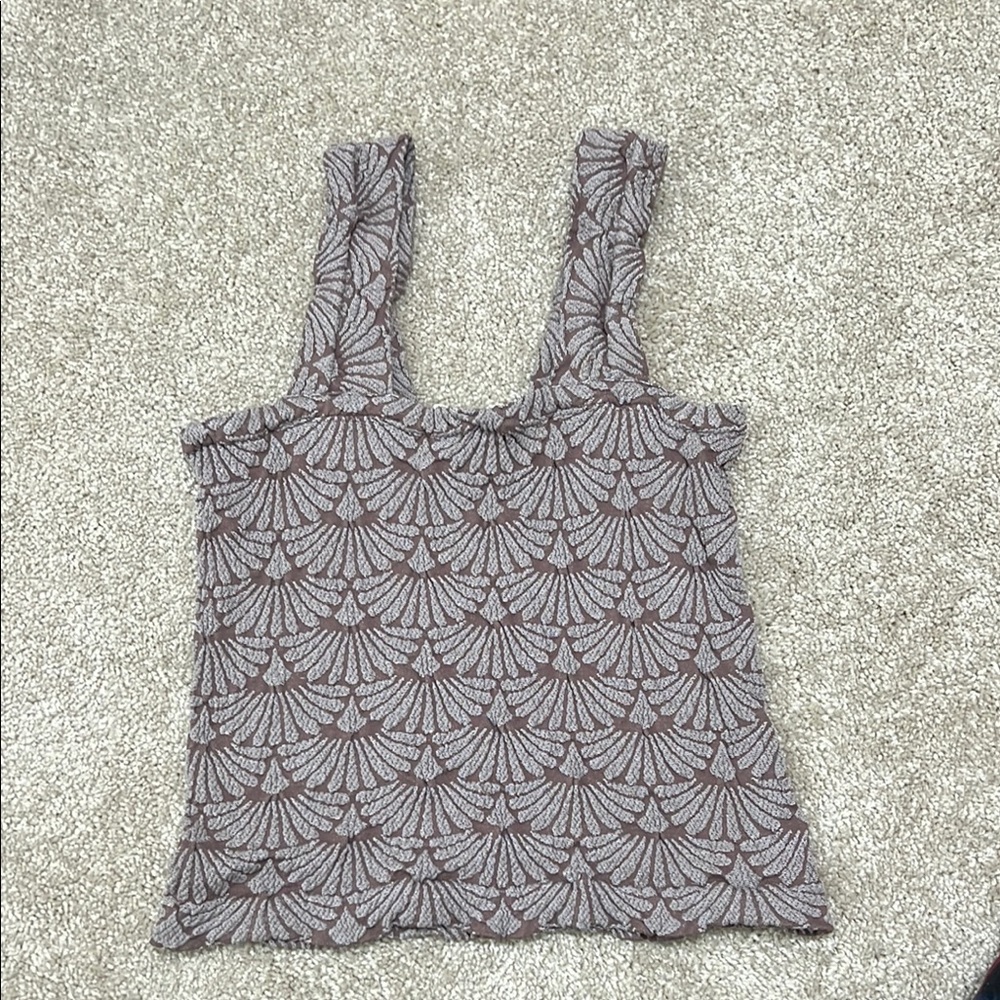 Patterned Brown and Gray Women's Top